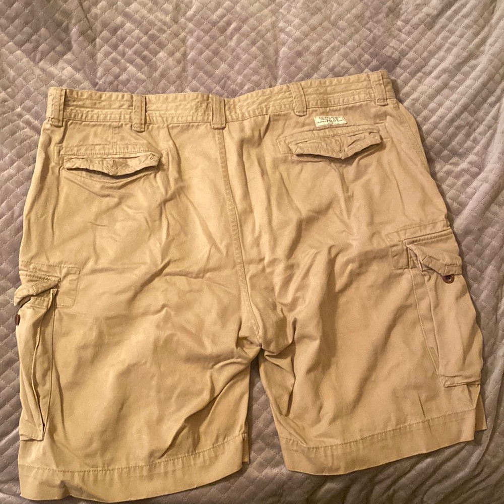 Polo by Ralph Lauren Khaki  Cargo Shorts (Big & Tall)
Sz: 46B
Like New